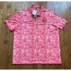 NWT Adidas Polo Shirt Mens XL Red Floral AOP Golf Performance Music City Wheels